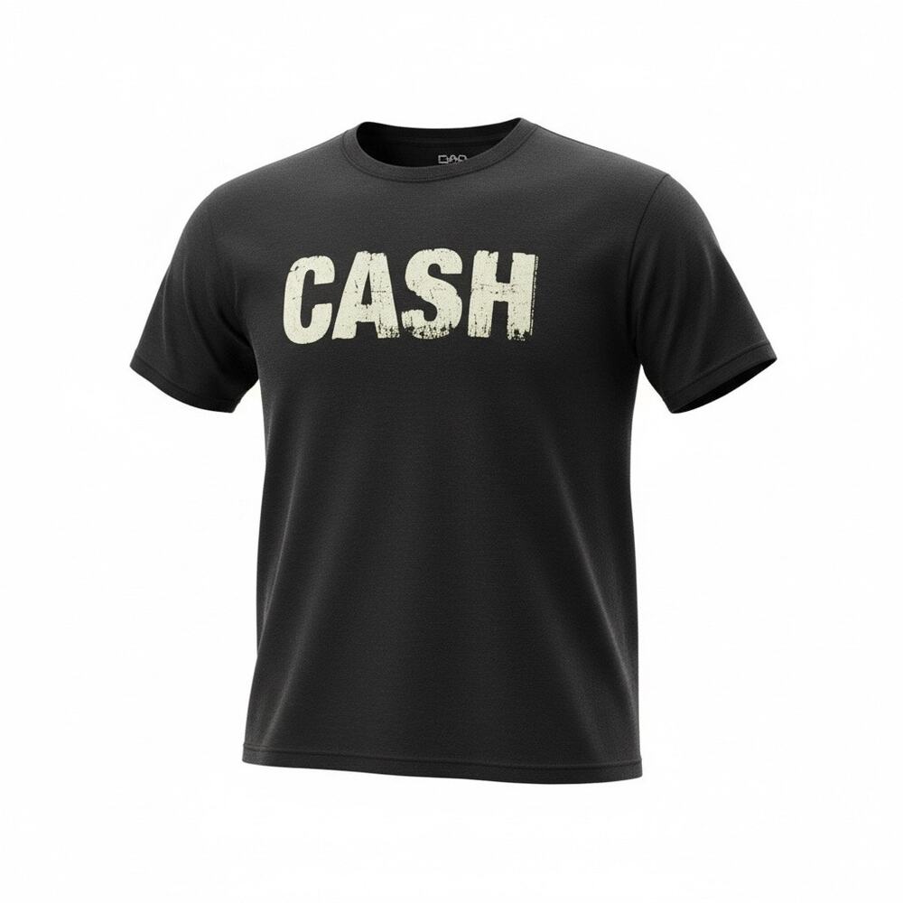 Johnny Cash Museum Graphic T Shirt Mens XL Unisex Faded Music Tee Black Rock New